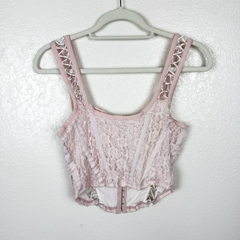 Free People Intimately Vita Corset Lace Light Pink Size Small